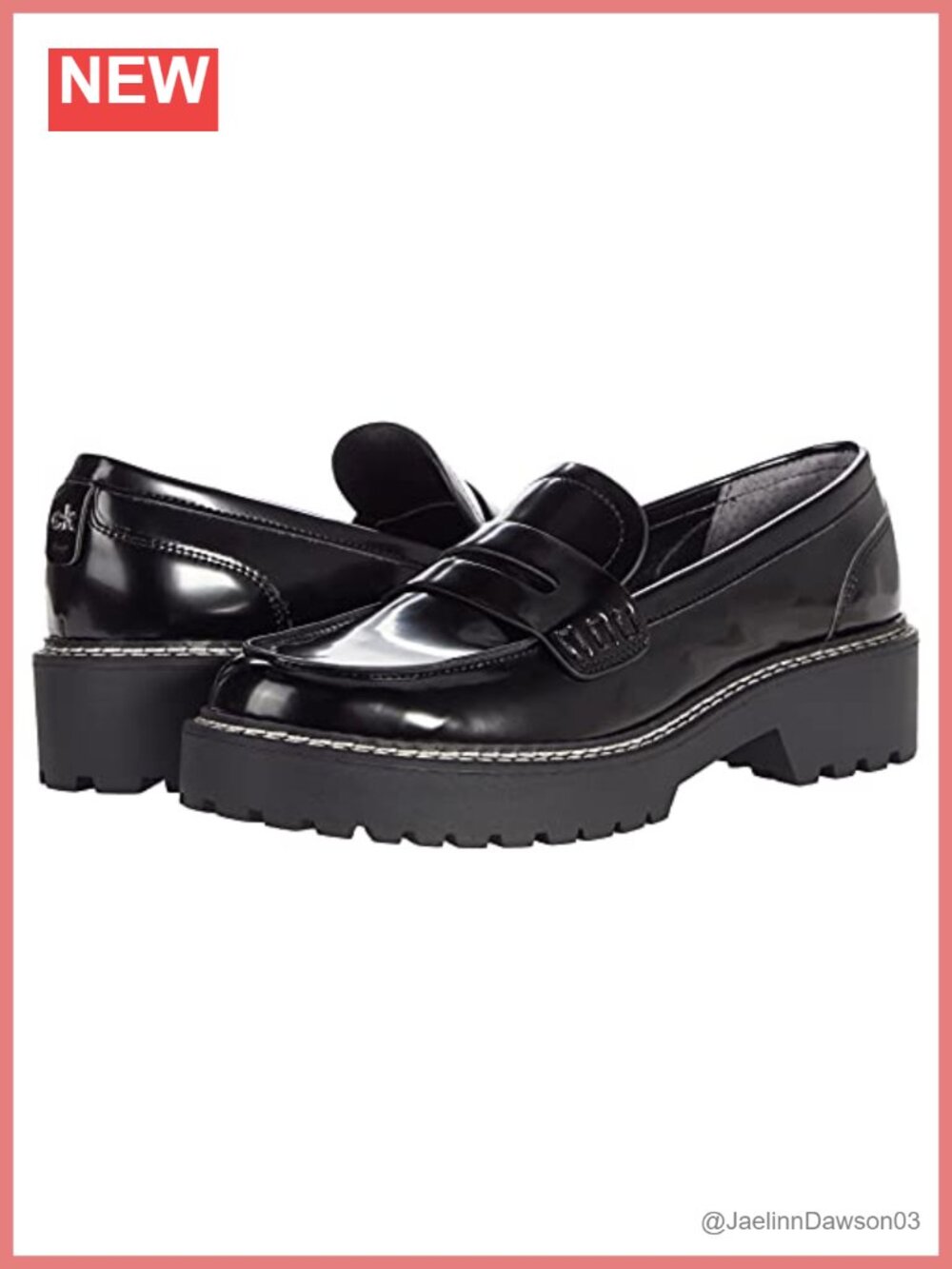 Calvin Klein Suzie Black Faux Leather Slip On Loafers Flats Women's Shoes